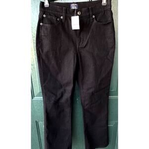 NWT J.Crew Factory Mid-Rise Flare Crop Jeans Black Denim Size 25 Stretch